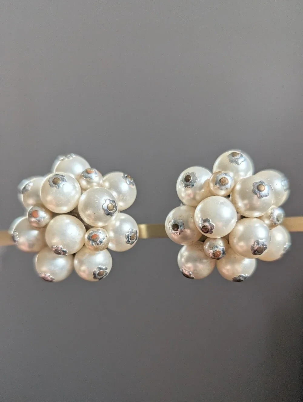 Chunky Pearl Cluster Clip On Earrings Japan